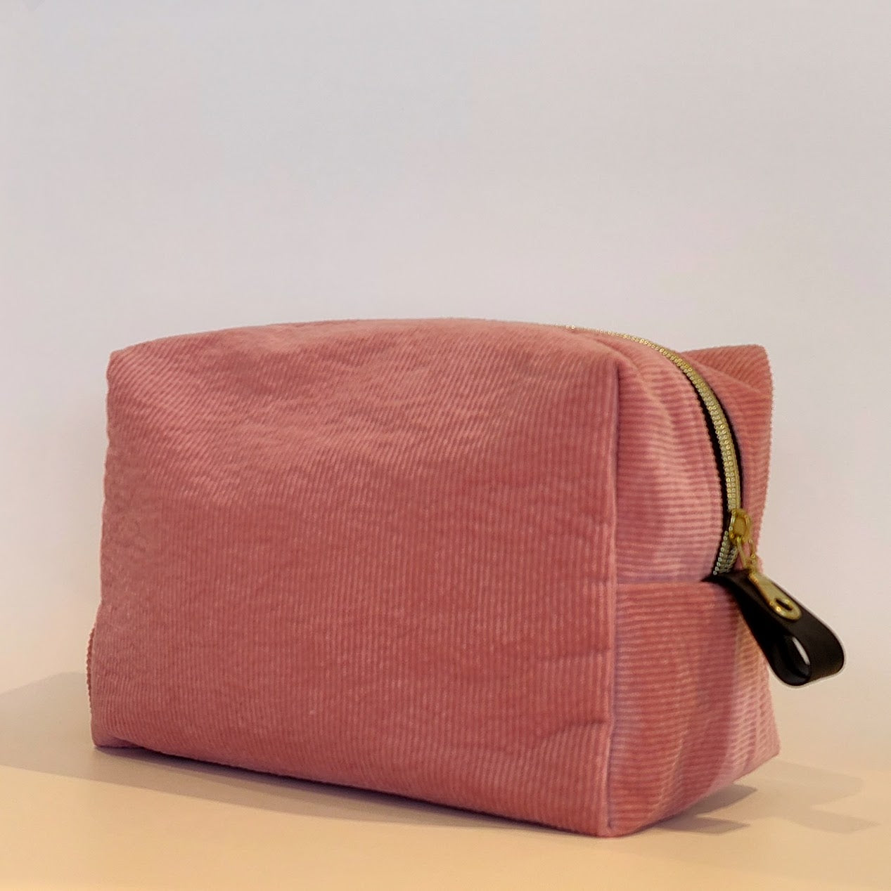 Trousse Cosmétique Carré Velour Côtelé